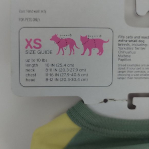 Boots And Barkley Pet Vest Cooling Dog/Cat Zipper Centerback Sz. XS Yellow/Green - Picture 5 of 5